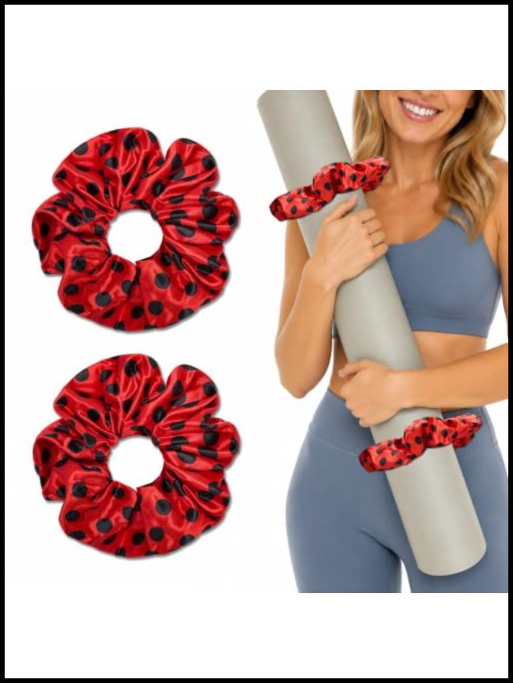 Satin Yoga Mat Scrunchie Stretch Holder for Pilates & Travel
